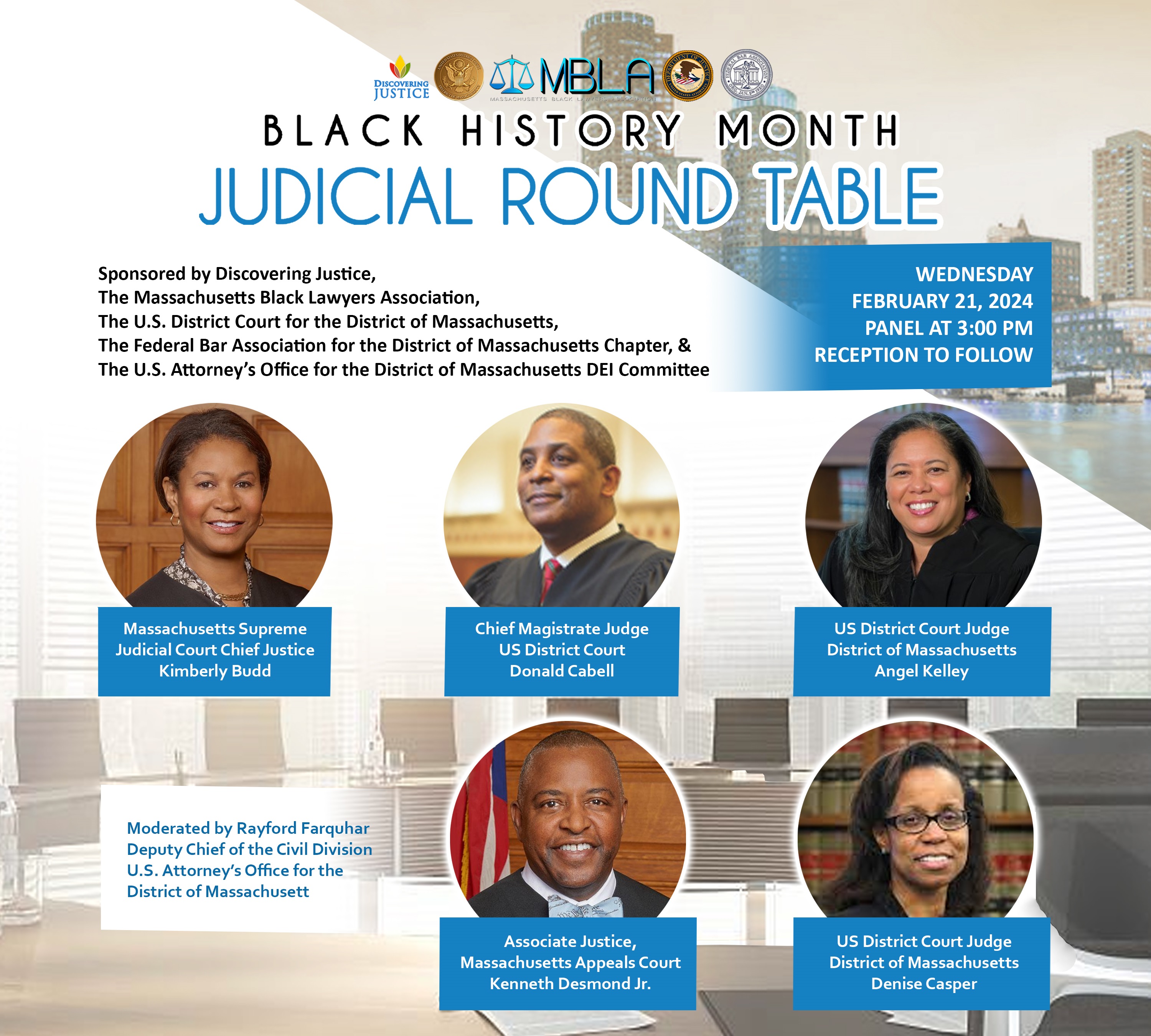 Black History Month Judicial Round Table Event Banner