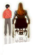 Woman in wheelchair with a child